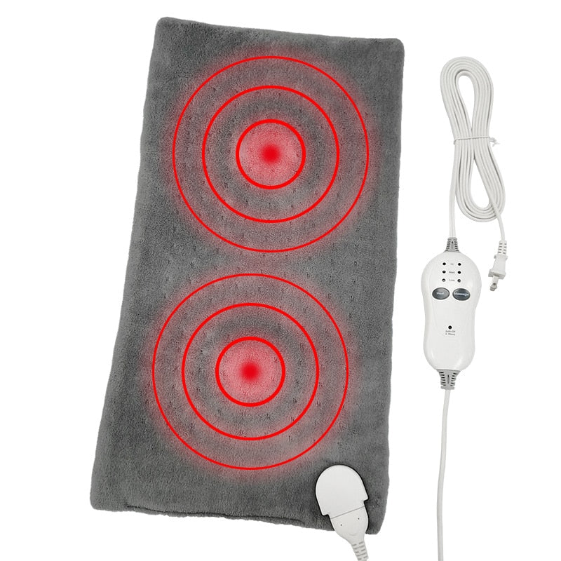 Bellavie 110V US Plug 12x24'' Large Size 2LBS Weighted Massage Heating Pad For Back Pain Relief Heated Vibrate Winter Warmer Pad