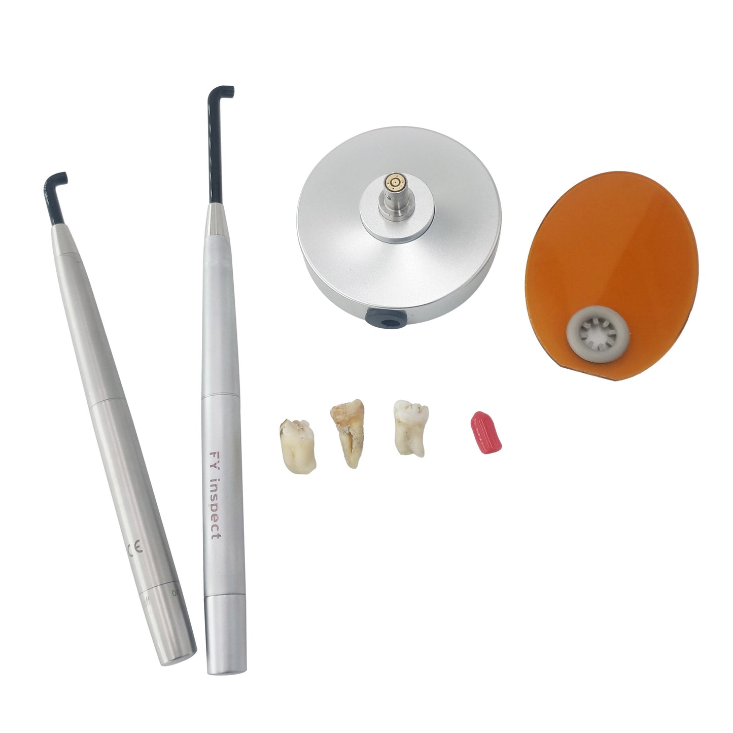 Dental Stainless Steel Caries Detector Rechargeable Battery With Blue Light