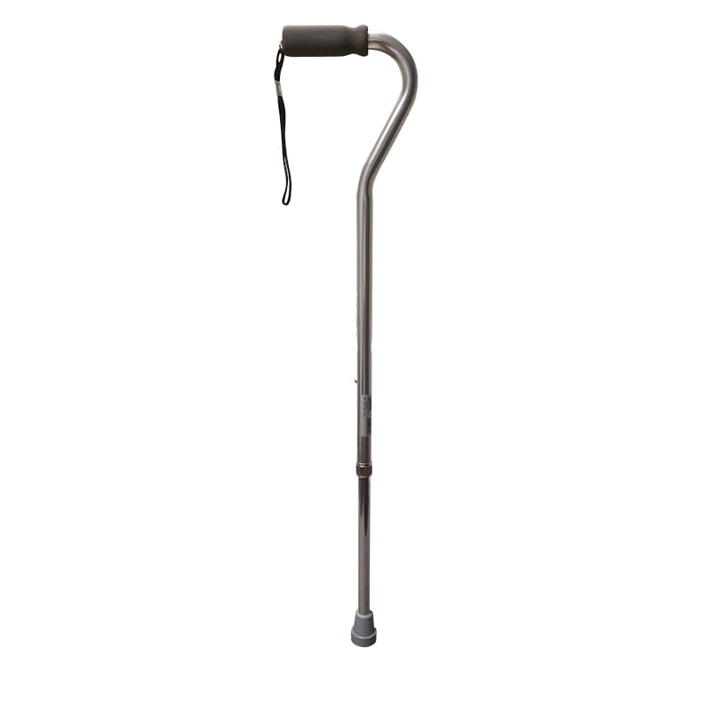 Offset Cane with Strap - Silver