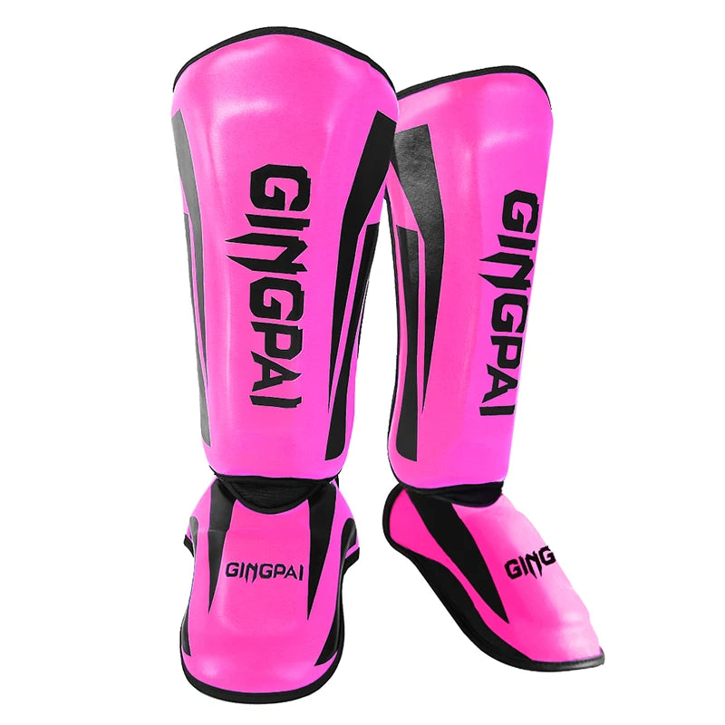 Youth/Adult MMA Boxing Shin Guards Kickboxing Ankle Support Equipment Karate Protectors Foot Shank Sanda Muay Thai Leggings DEO