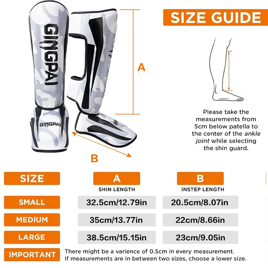 Kickboxing Boxing Shin Guard Pads Muay Thai Martial Arts Sanda Wushu Leg Protector Taekwondo Ankle Guards Muay Thai Leggings