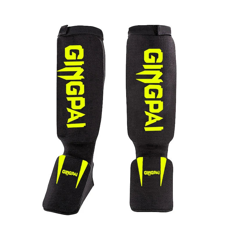 Youth/Adult MMA Boxing Shin Guards Kickboxing Ankle Support Equipment Karate Protectors Foot Shank Sanda Muay Thai Leggings DEO
