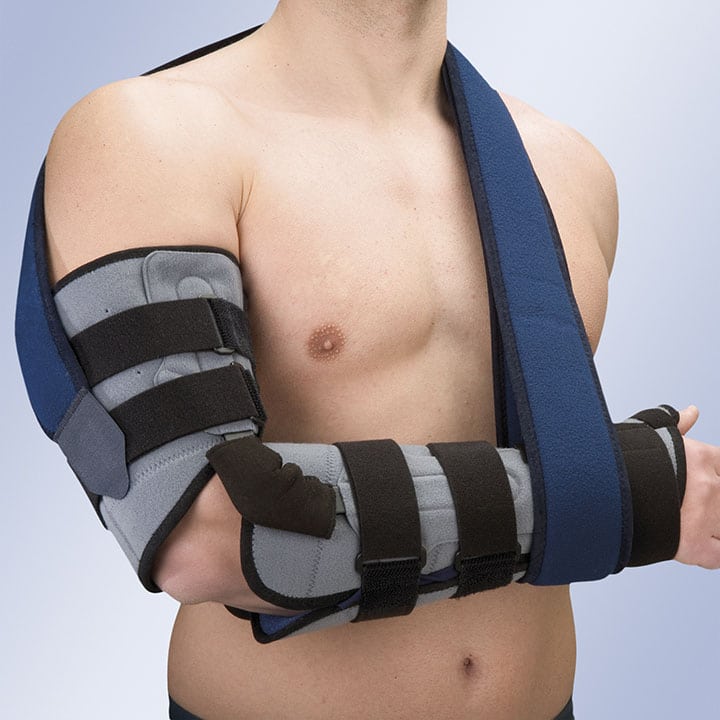 FLEXION-EXTENSION CONTROL AND ELBOW ORTHESIS WITH PALM-THUMB SPLINT
