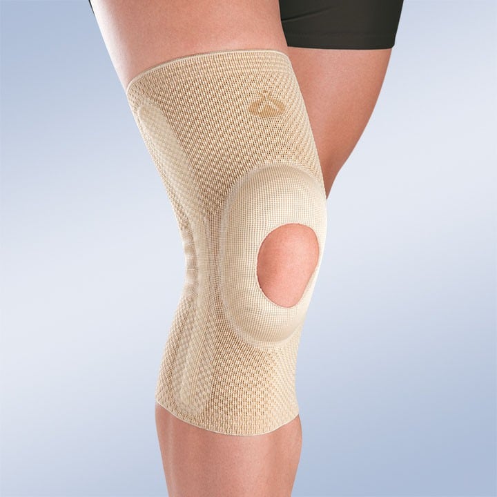 OPENED PATELLA KNEE BRACE W/SILICONE PAD AND LATERAL FLEXIBLE REINFORCEMENTS
