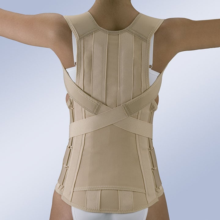 SEMI-RIGID DORSO-LUMBAR BACK SUPPORT WITH VELCRO FASTENING