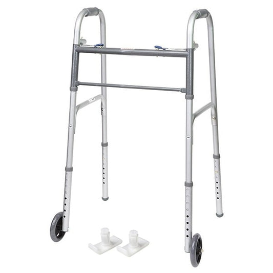 Folding Walker with Wheels &amp; Skis - Adult