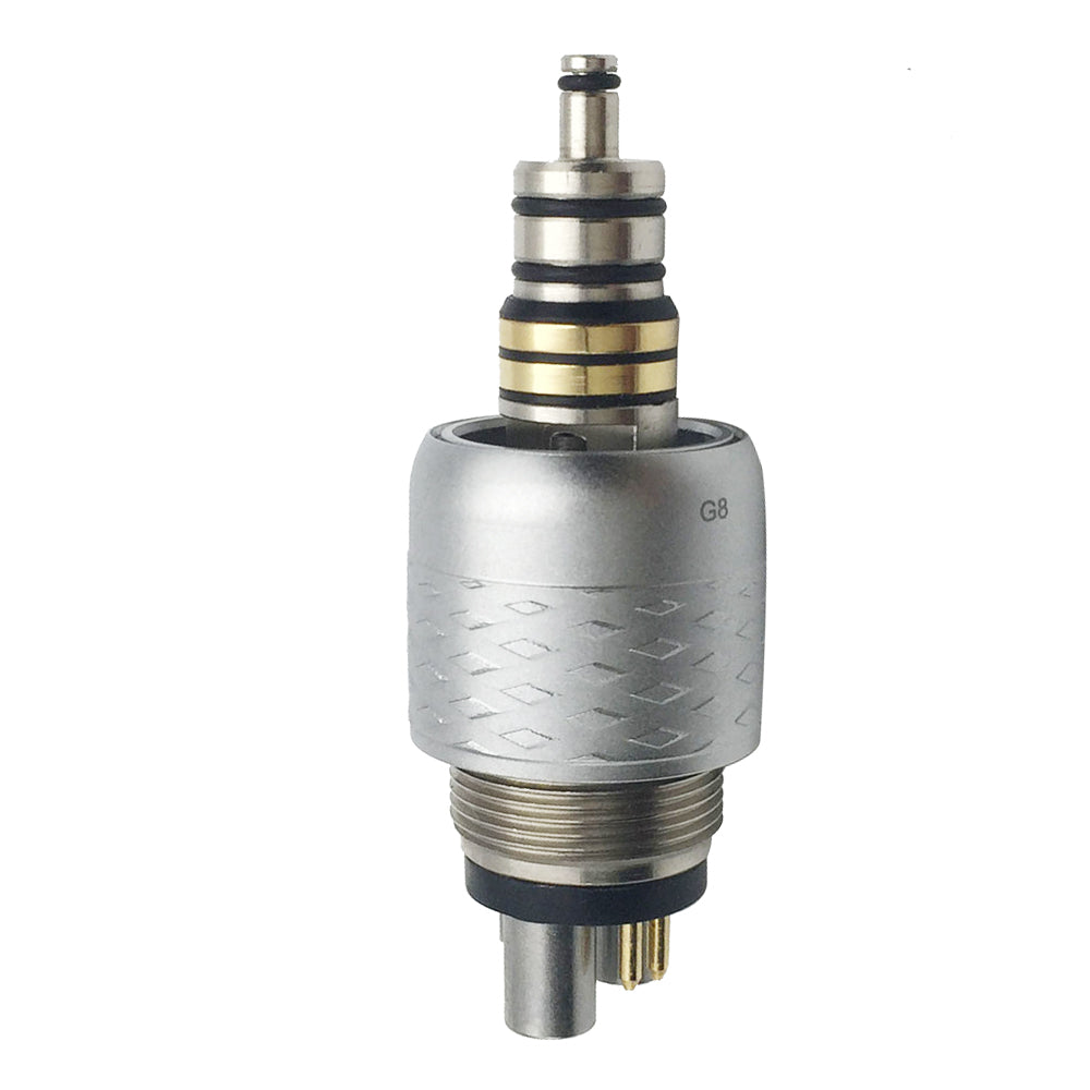 Dental quick coupling for fiber optical handpiece fit into W H Roto quick