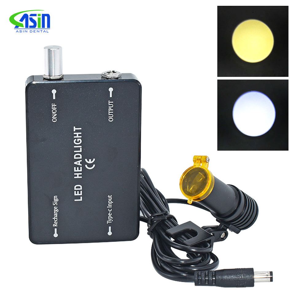 Dental Adjustable Spotlight Headlamp Yellow Filter Dental Implant ENT Surgical Headlight Detistry Tools