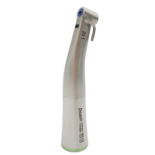 Dental implant handpiece 20:1 low speed contra angle green ring reduction fiber optic E-type for electric motor