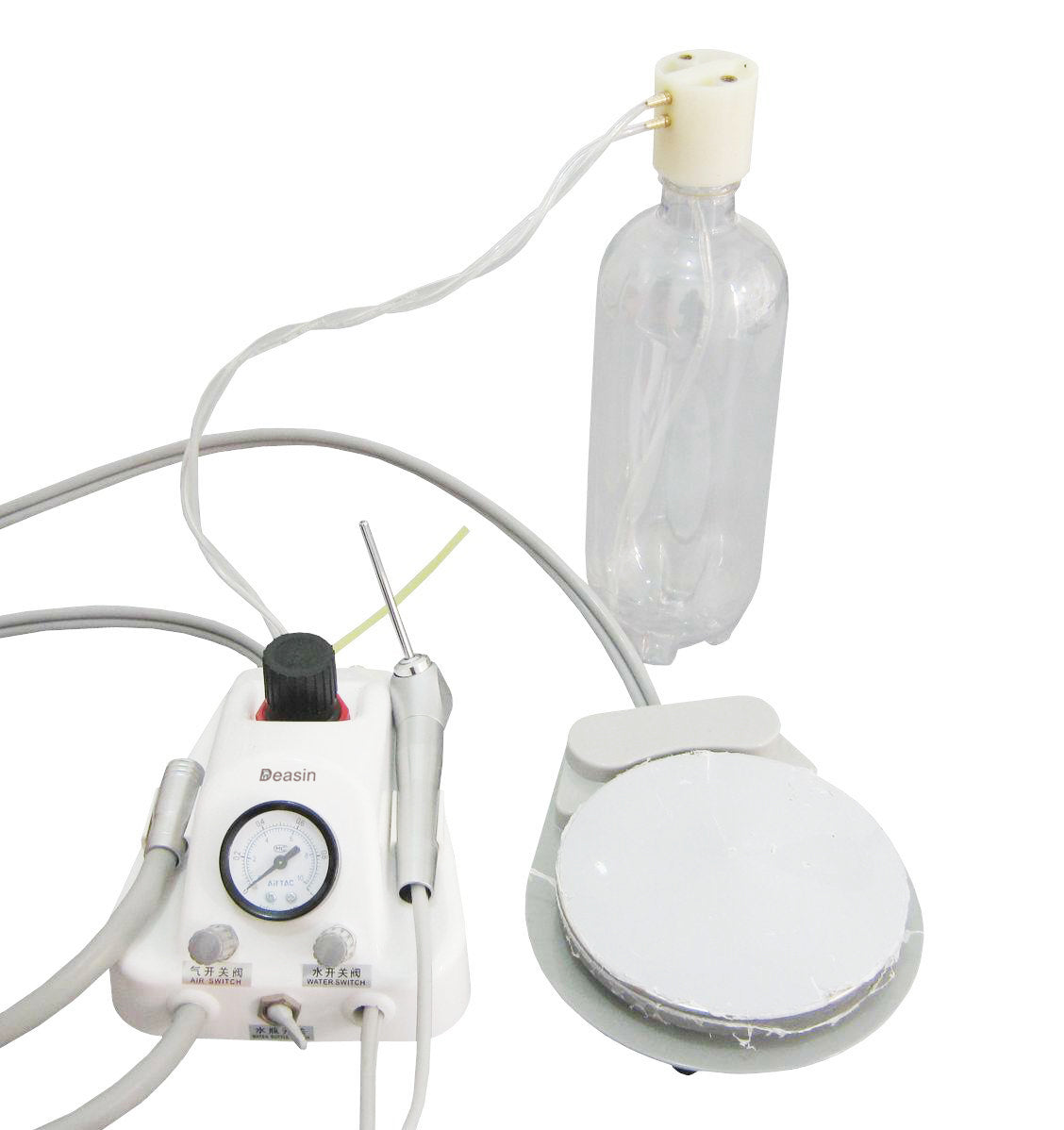 Dental Portable Air Turbine Unit With Water Bottle With Syringe 4/2 Holes Bottle