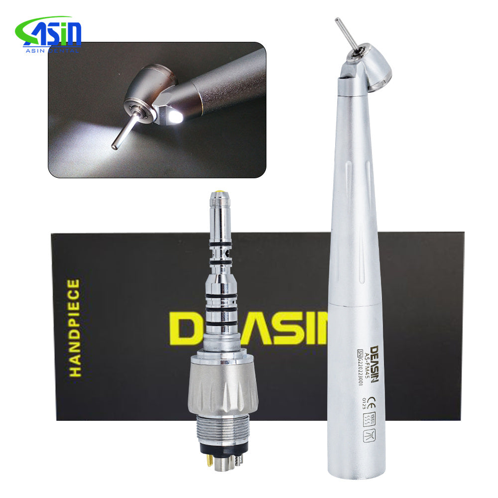 Dental 45 Degree KV Type Mini High Speed Dental Handpiece Fiber Optic LED Coupling Air Turbine Hand Piece X450L