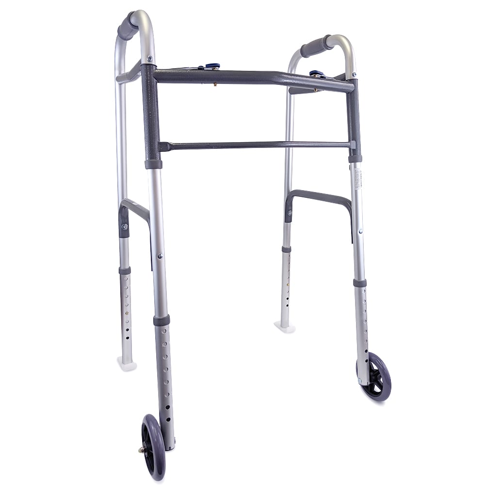 Two-Button Walker Wheels &amp; Skis-Adult